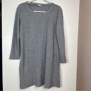 J.Jill Grey Stripe Casual Tunic Dress